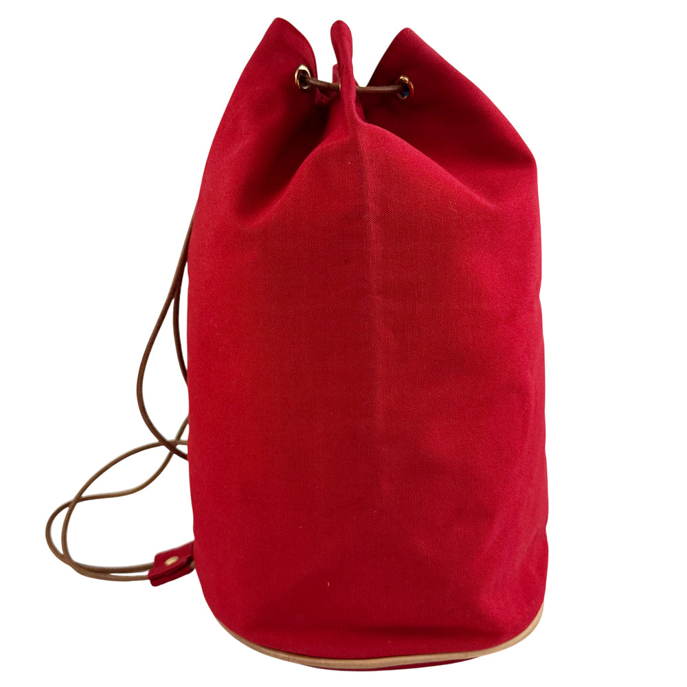 HERMES Polochon Mimil GM Red Canvas Shoulder Bag LHQ1238