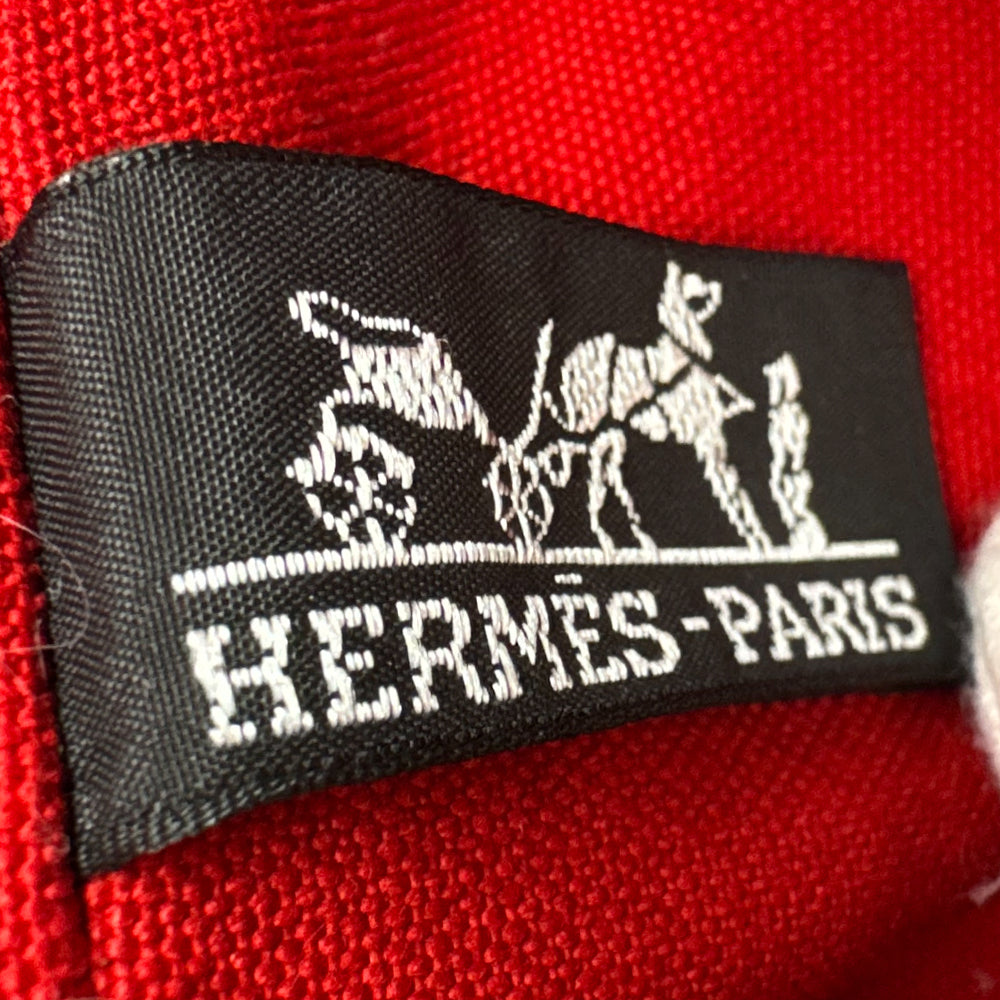 HERMES Polochon Mimil GM Red Canvas Shoulder Bag LHQ1238