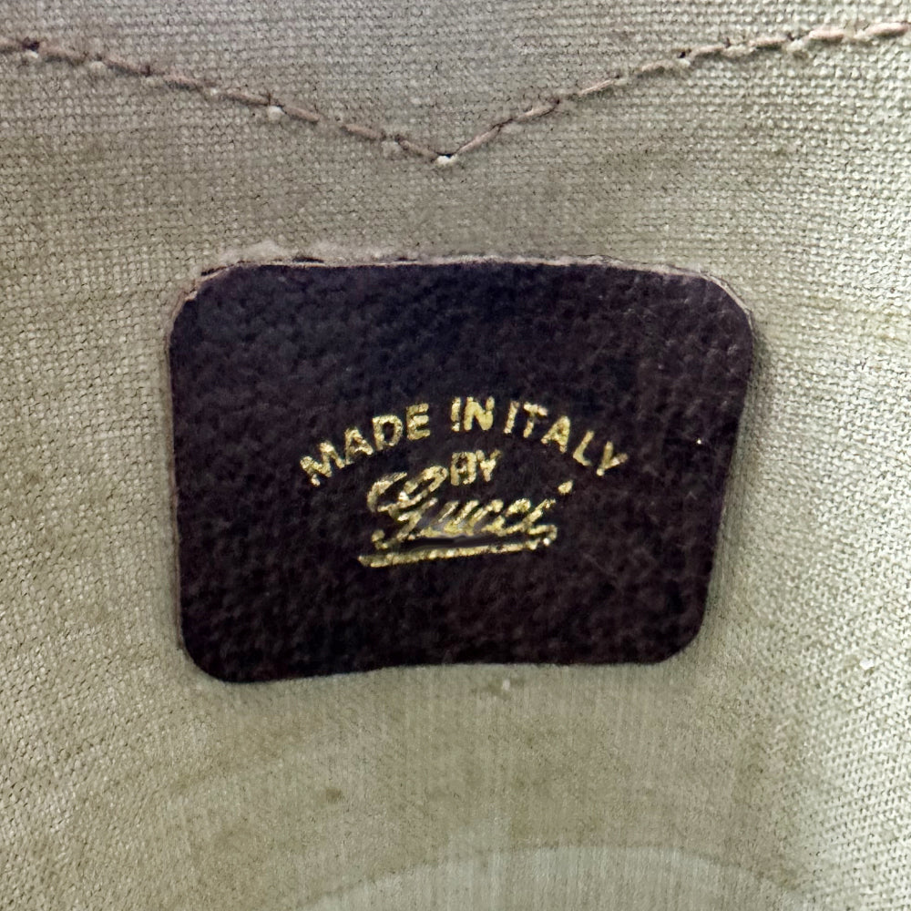 GUCCI GG Brown Canvas Sherry Line Keepall Boston Bag LHQ1239