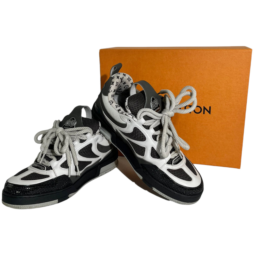 LOUIS VUITTON Skate Trainers Negro Gris Talla 9.5 UK LHQ124