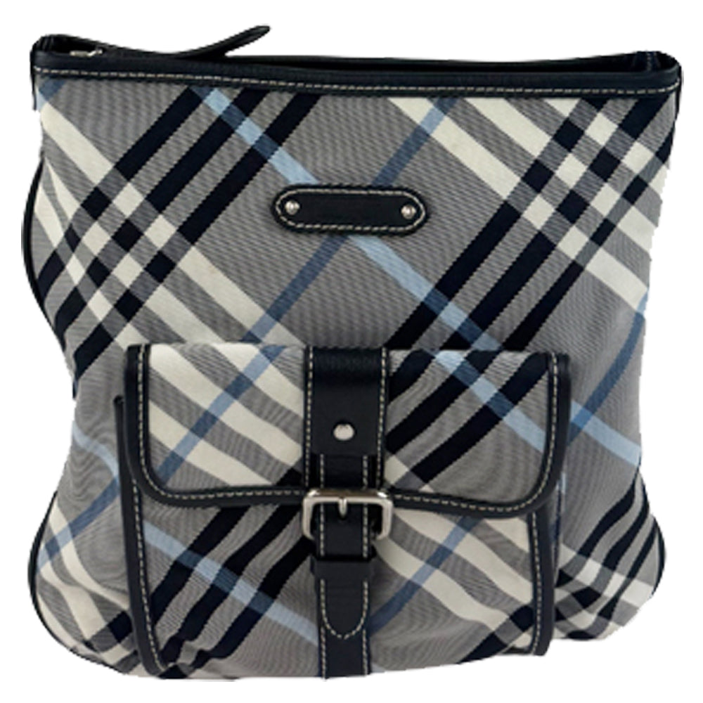 BURBERRY Blue Label Navy Check Shoulder Bag LHQ1242