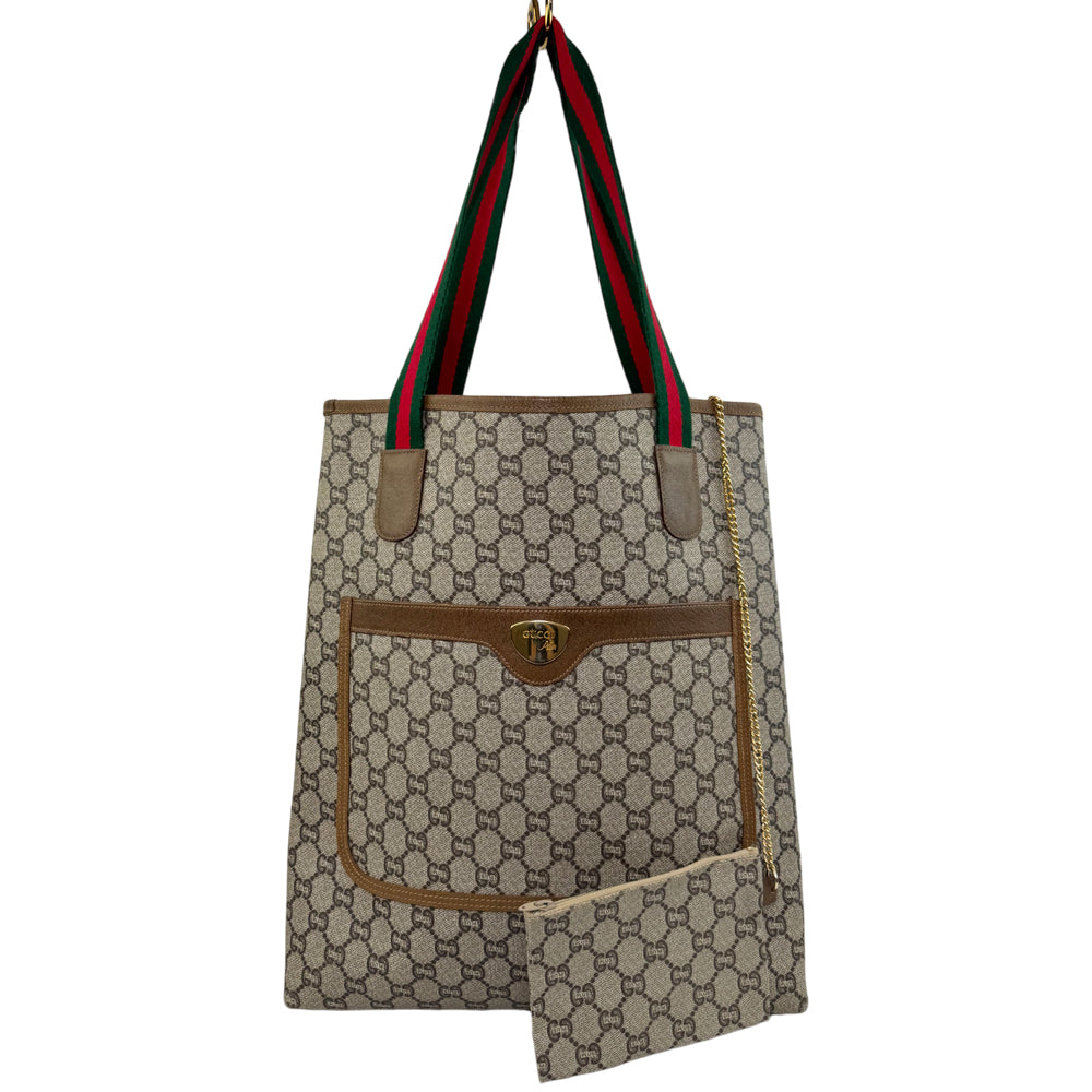 GUCCI GG Plus Supreme Canvas Sherry Line Tote Shoulder Bag LHQ1247