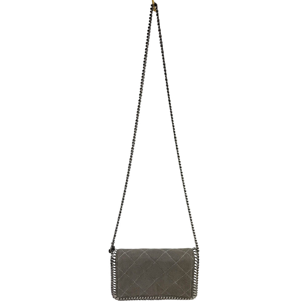 STELLA McCARTNEY Falabella Grey Quilted Leather Shoulder Bag LHQ1248