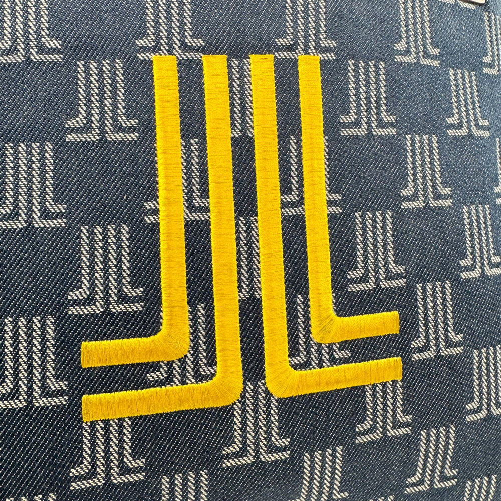 LANVIN Navy Canvas Tote Shoulder Bag LHQ1251