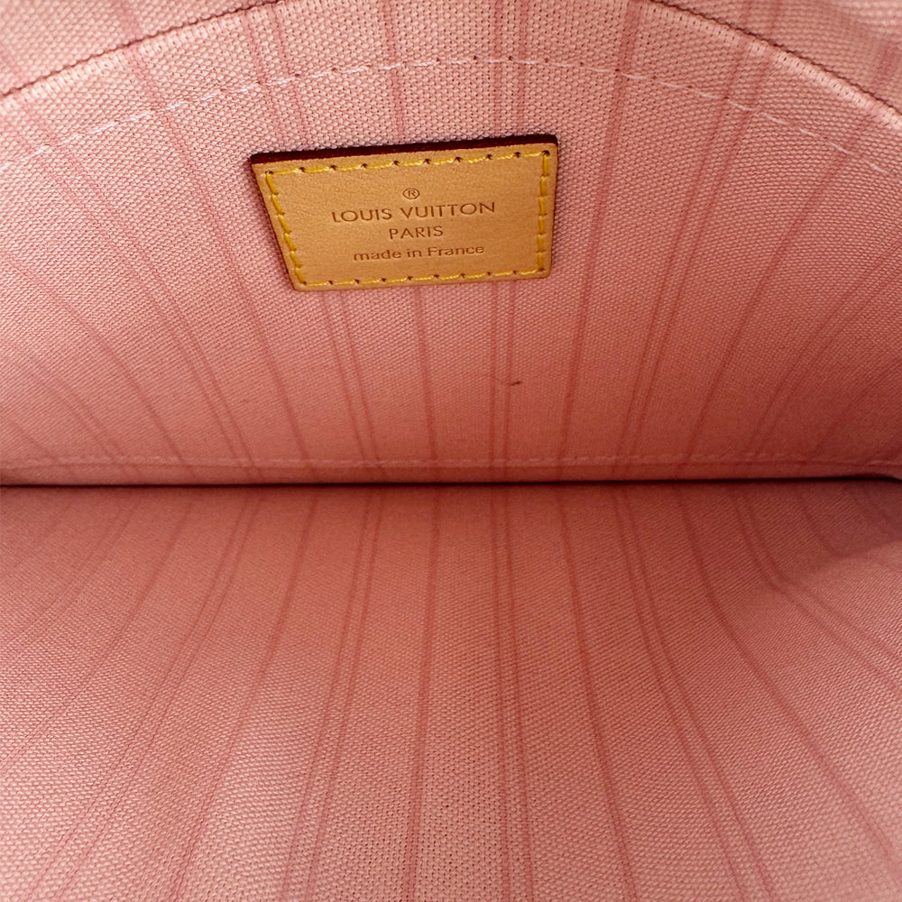 LOUIS VUITTON Damier Azur Neverfull MM Pochette Pouch LHQ1254