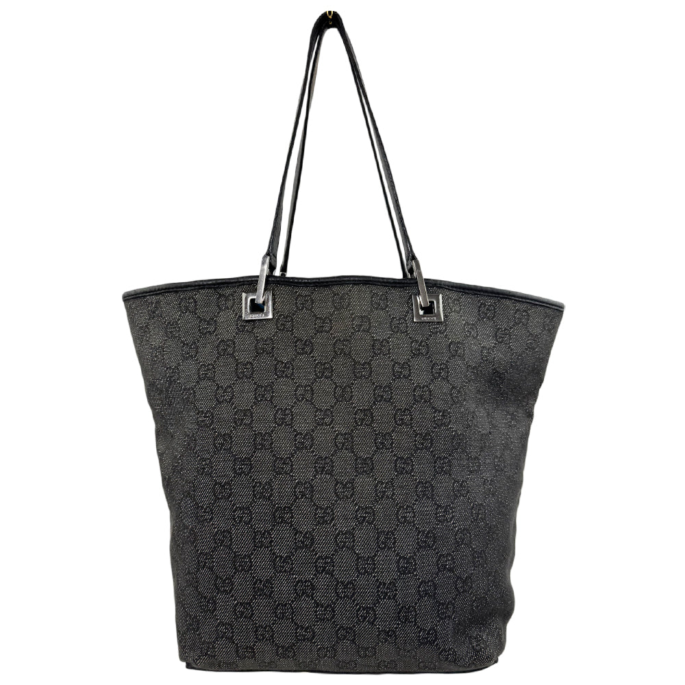 GUCCI GG Grey Canvas Tote Shoulder Bag LHQ1256