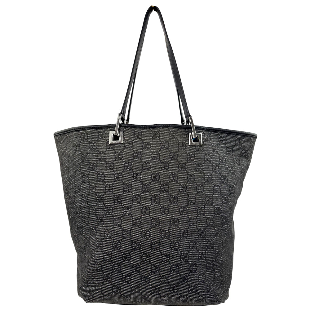 GUCCI GG Grey Canvas Tote Shoulder Bag LHQ1256