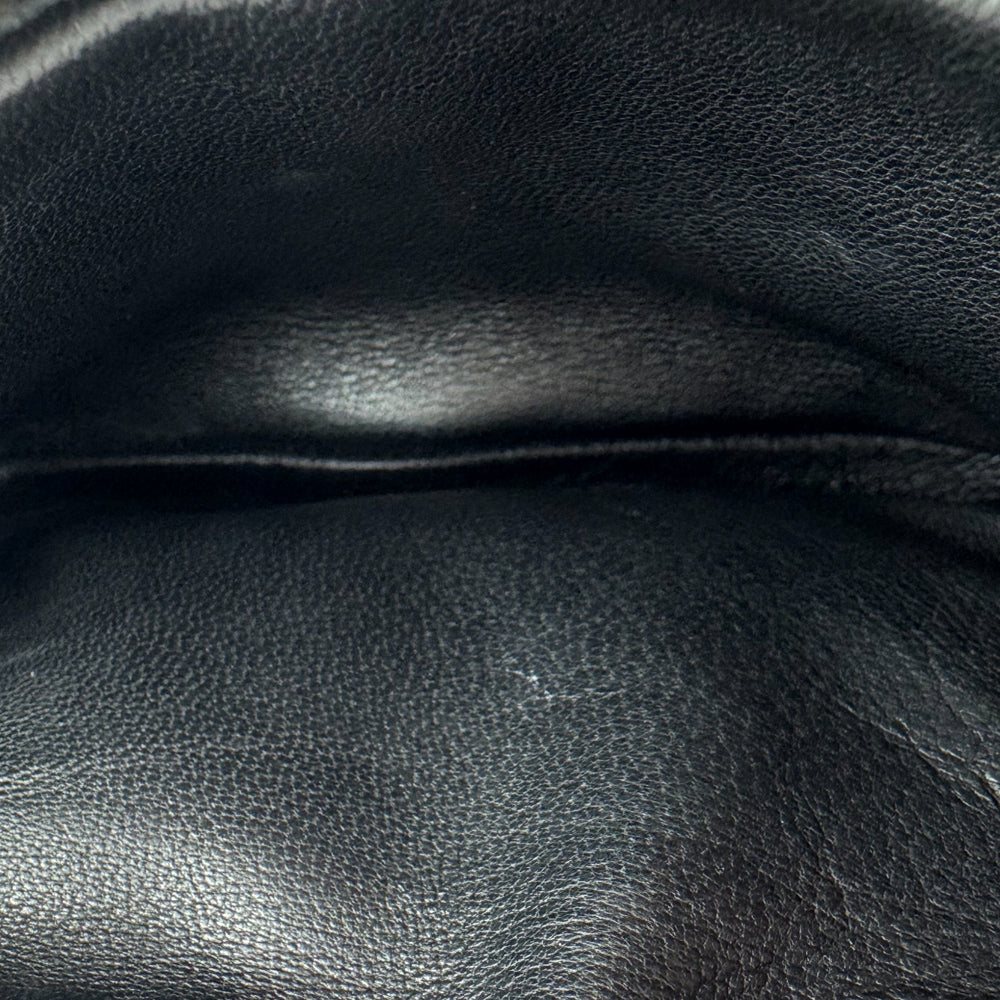 MIU MIU Black Patent Leather Bowtie Pouch Wristlet Clutch Bag LHQ1257