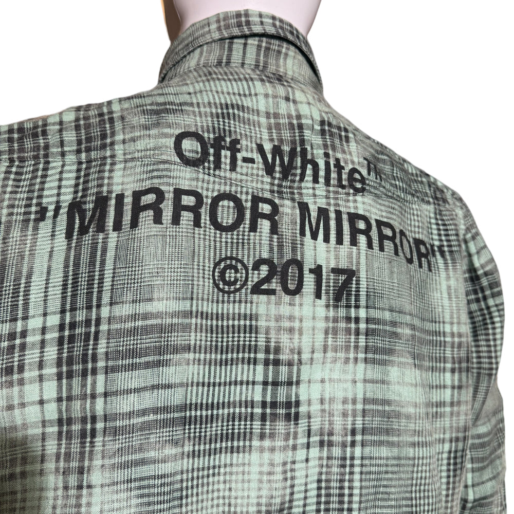 OFF WHITE Green Check Flannel Shirt Size S LHQ1265