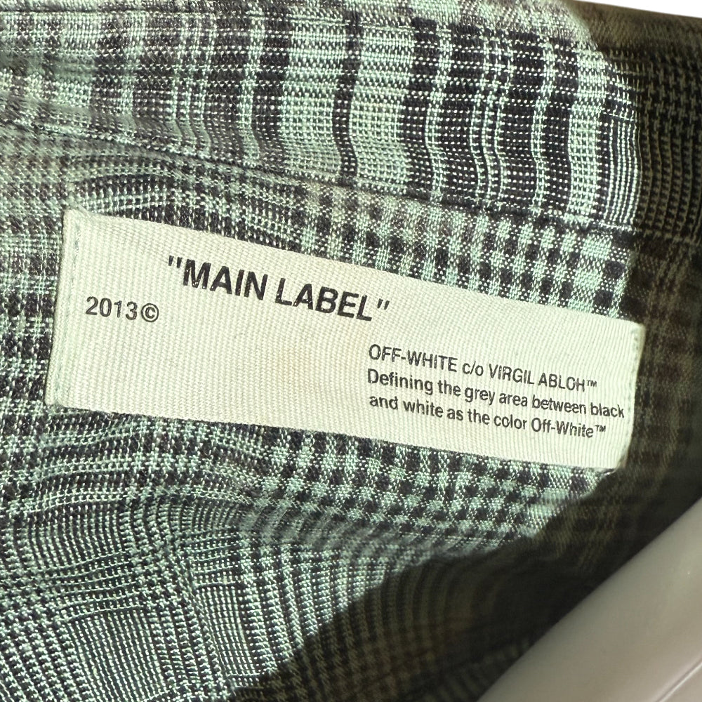 OFF WHITE Green Check Flannel Shirt Size S LHQ1265