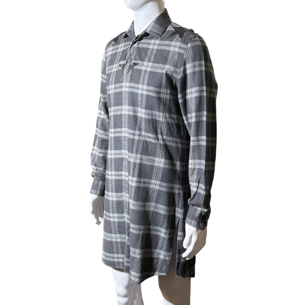GIVENCHY Grey Long Sleeve Star Flannel Shirt Size 38 M LHQ1266