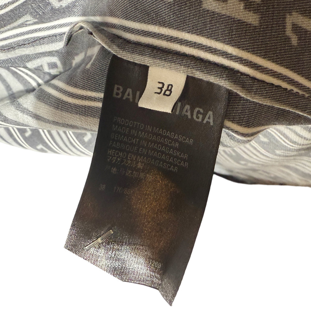 BALENCIAGA JEANS Black/Grey Short Sleeve Shirt Size 38 M LHQ1267