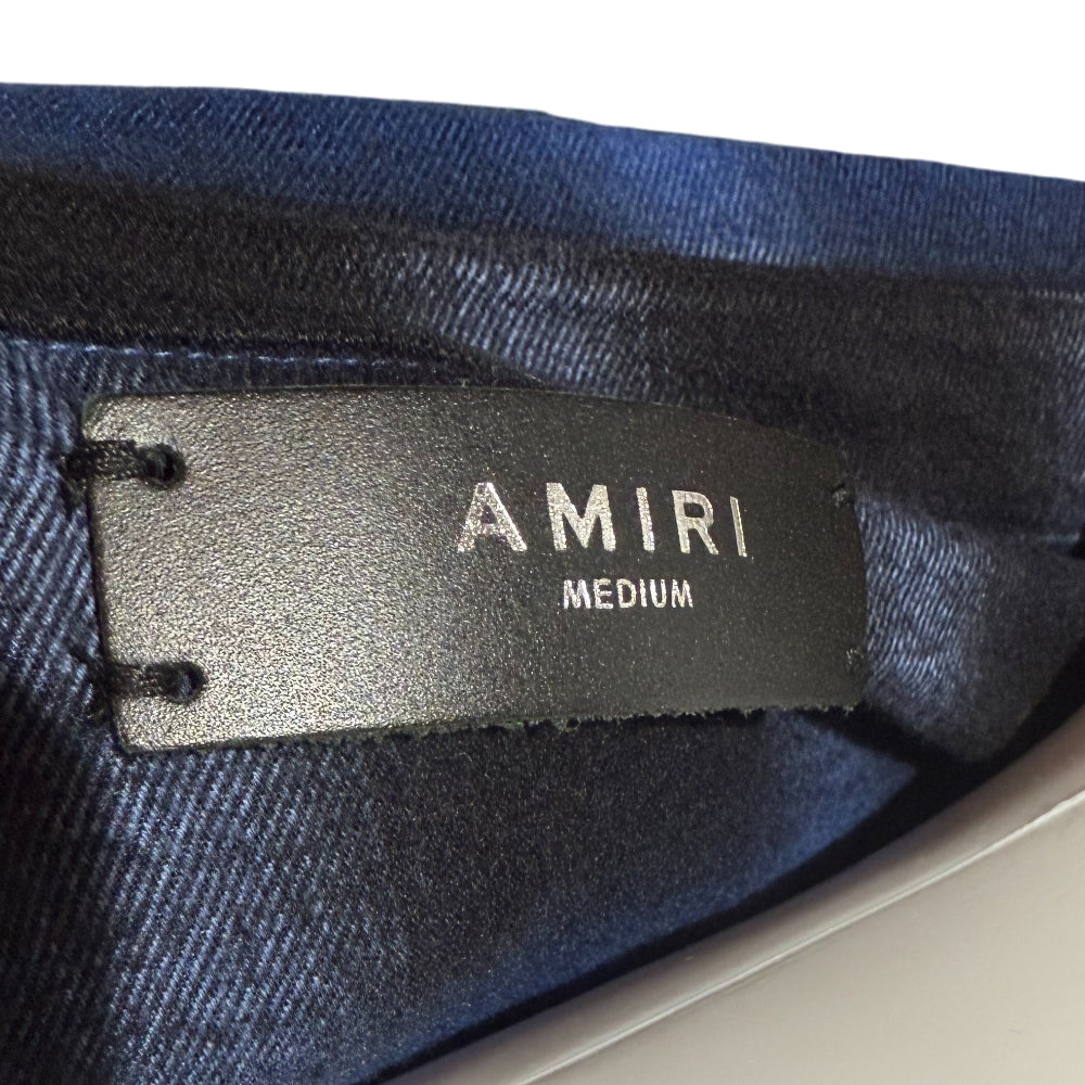 AMIRI Forever Blue/Black Plaid Shirt Size M LHQ1268