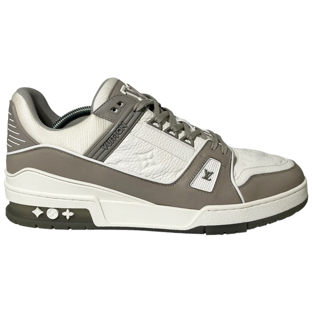 LOUIS VUITTON LV Zapatillas Entrenadores Blanco Gris Talla 9 UK LHQ127