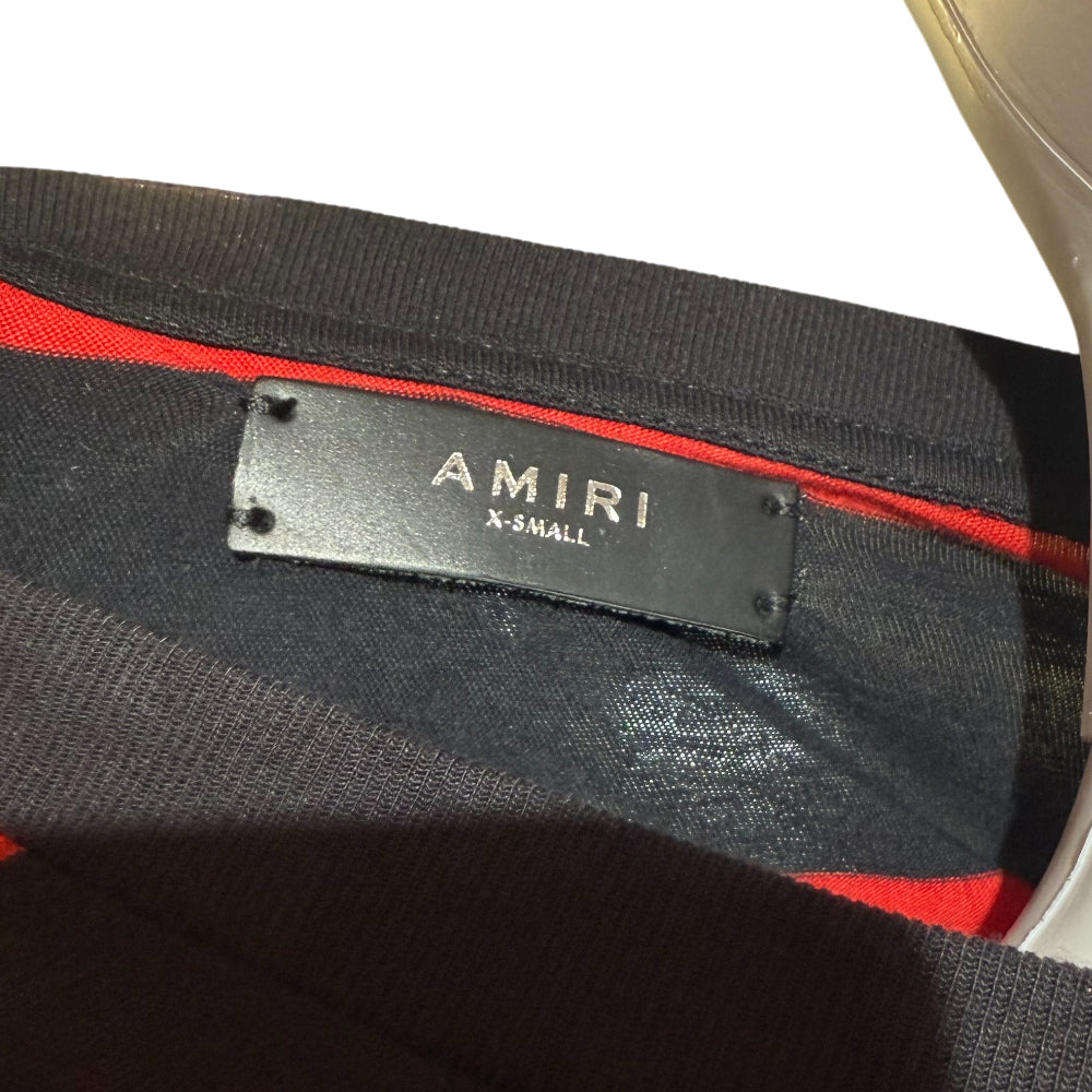 AMIRI Red/Black Striped T-Shirt Size M LHQ1279