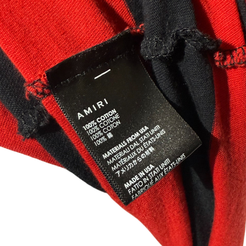 AMIRI Red/Black Striped T-Shirt Size M LHQ1279