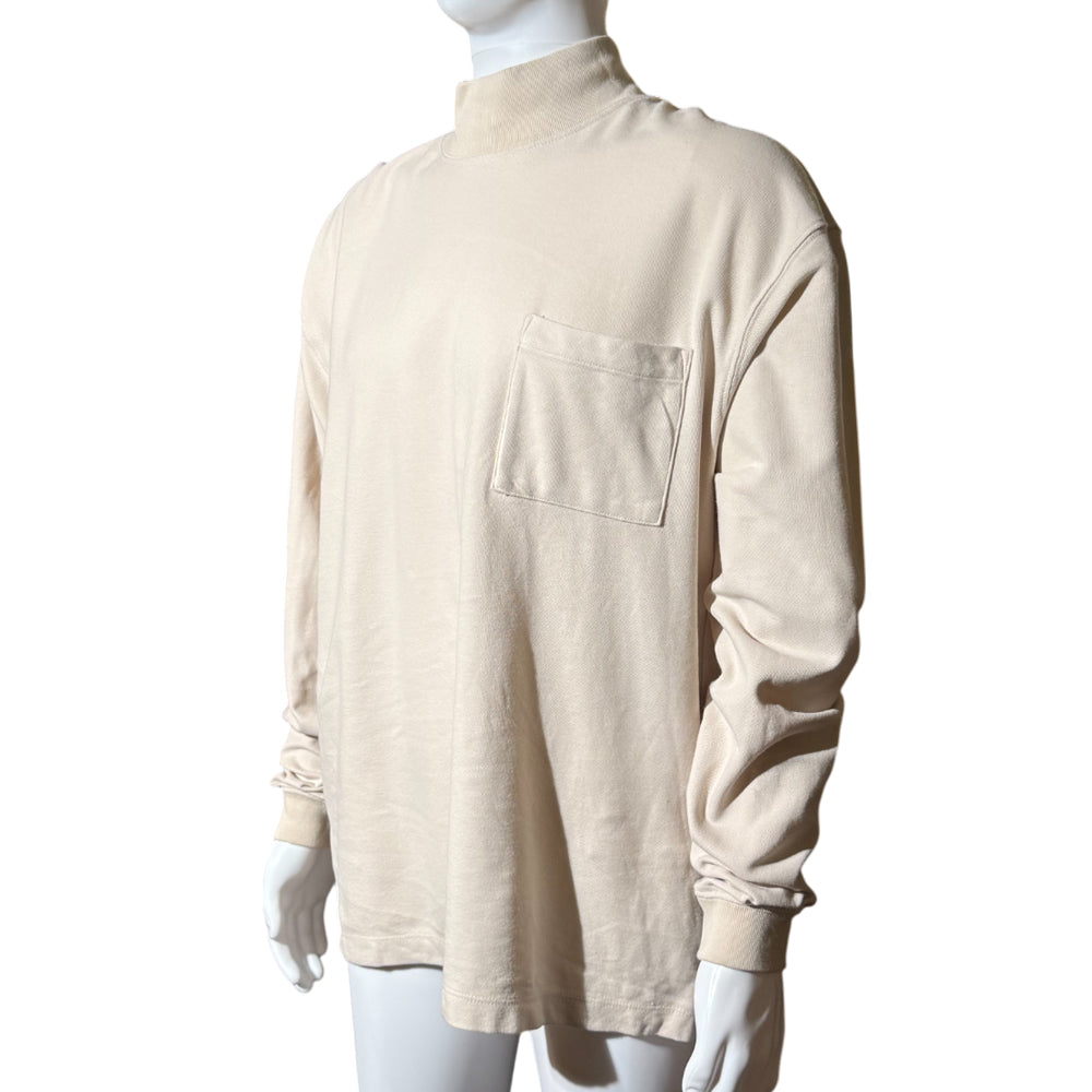 FEAR OF GOD Mock Neck Cream Pullover Jumper Size L LHQ1280