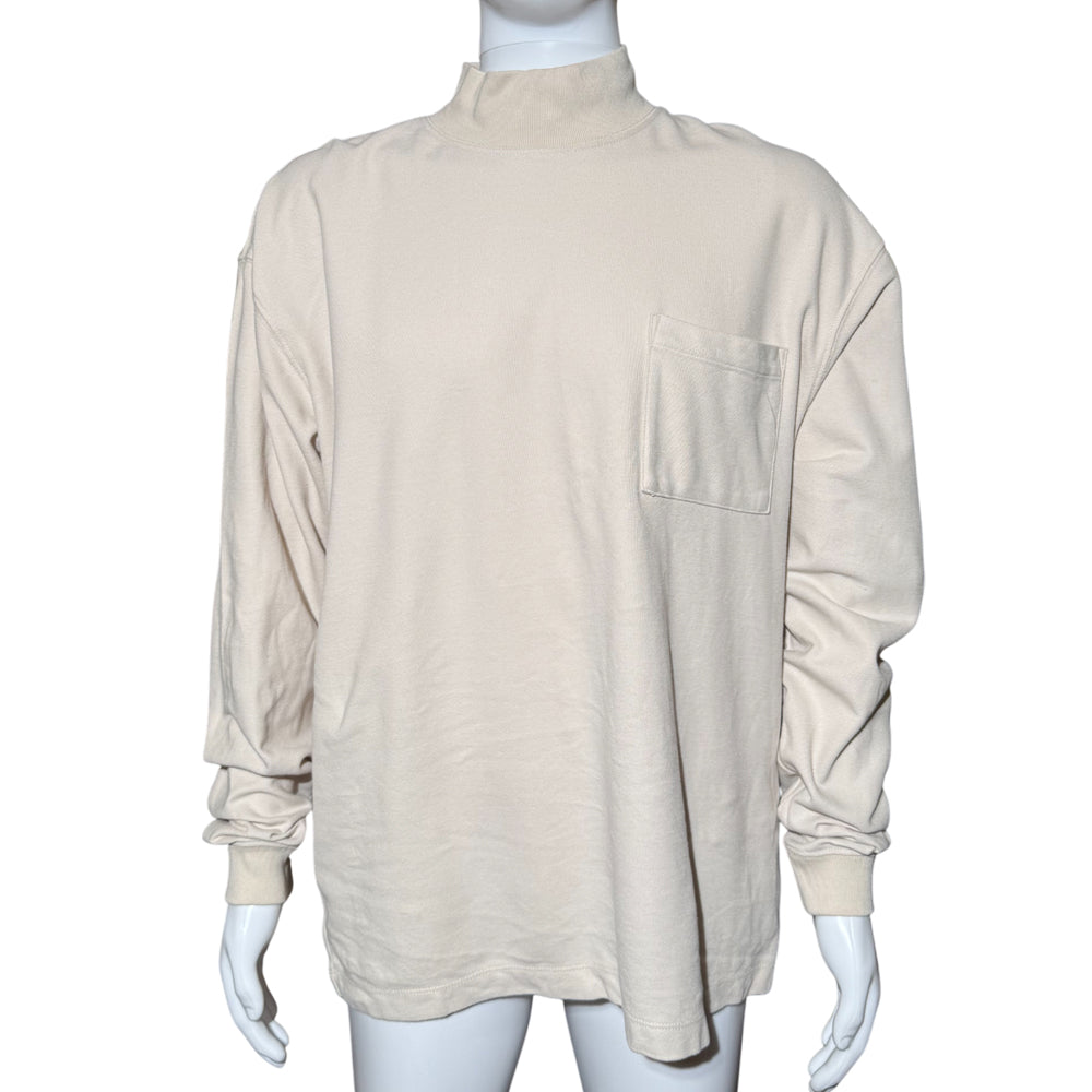 FEAR OF GOD Mock Neck Cream Pullover Jumper Size L LHQ1280