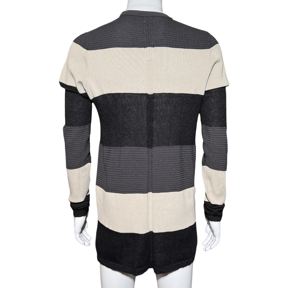 RICK OWENS Oversized Grey Striped Jumper Size O/S LHQ1284