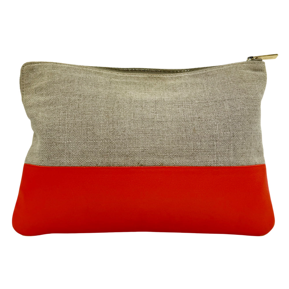 CELINE Canvas Orange Pouch LHQ1294