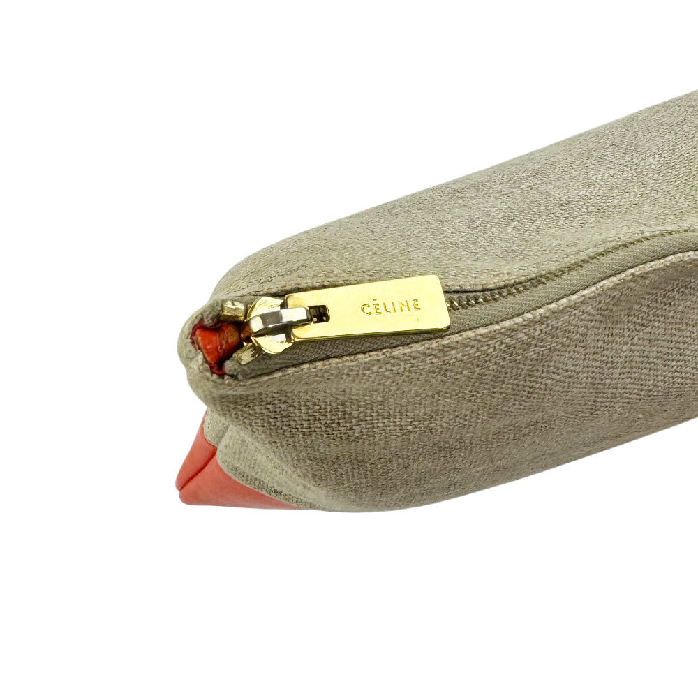 CELINE Canvas Orange Pouch LHQ1294