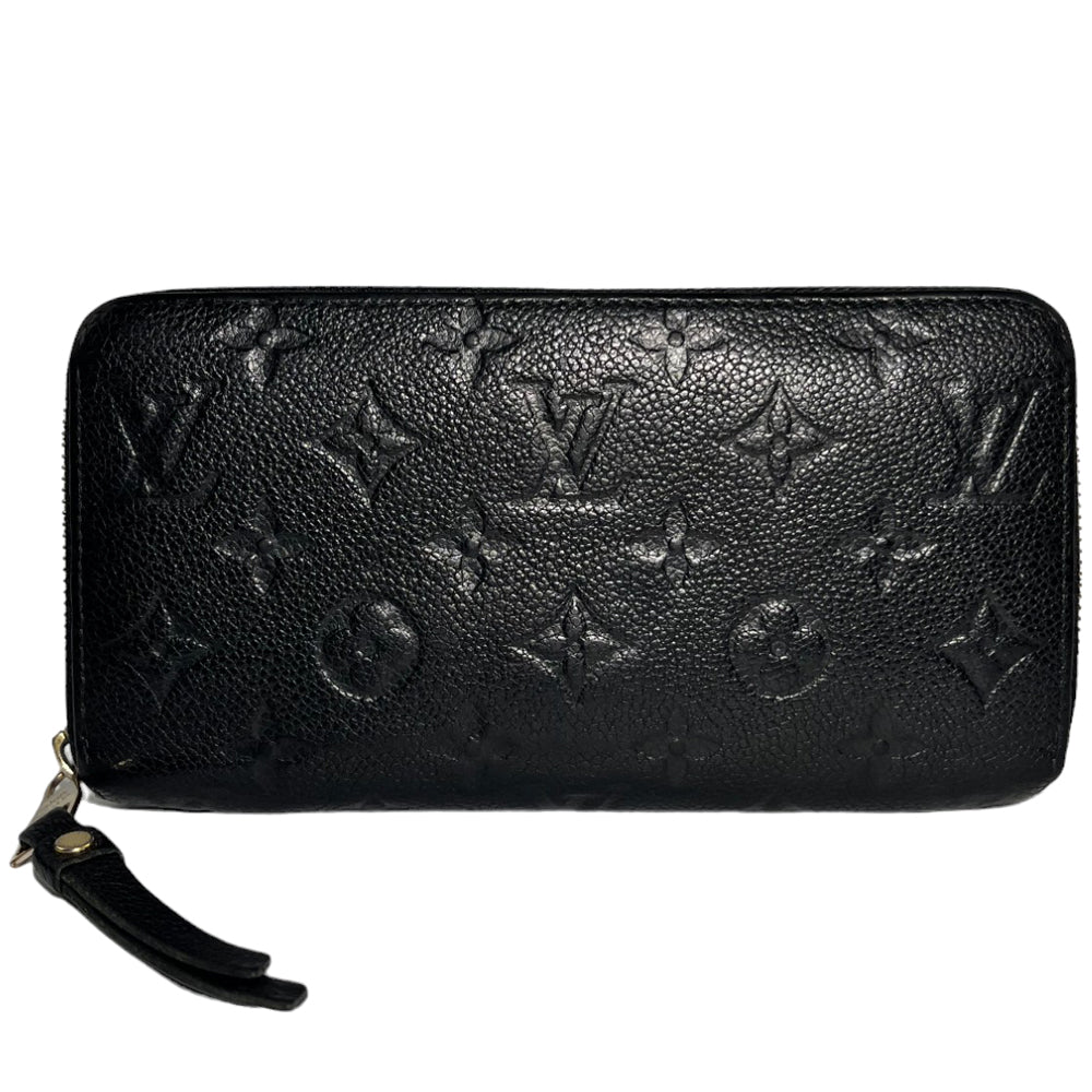 LOUIS VUITTON Porte-monnaie en cuir noir Monogram Empreinte LHQ130