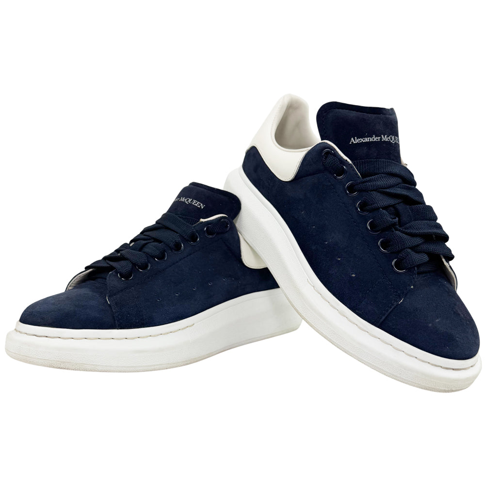 ALEXANDER McQUEEN Navy Suede White Leather Trainers Size 6 LHQ1301