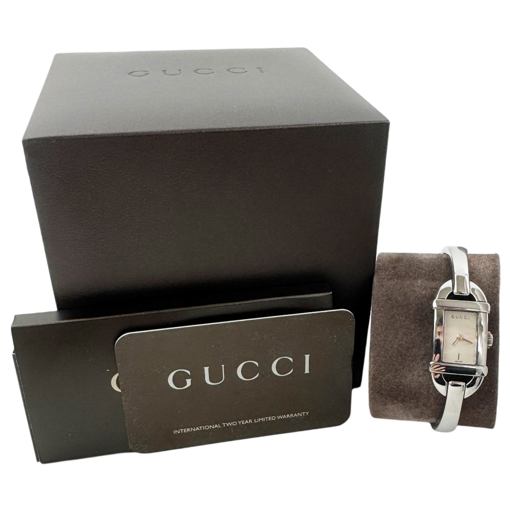 GUCCI Silver Ladies Bangle Watch LHQ1306