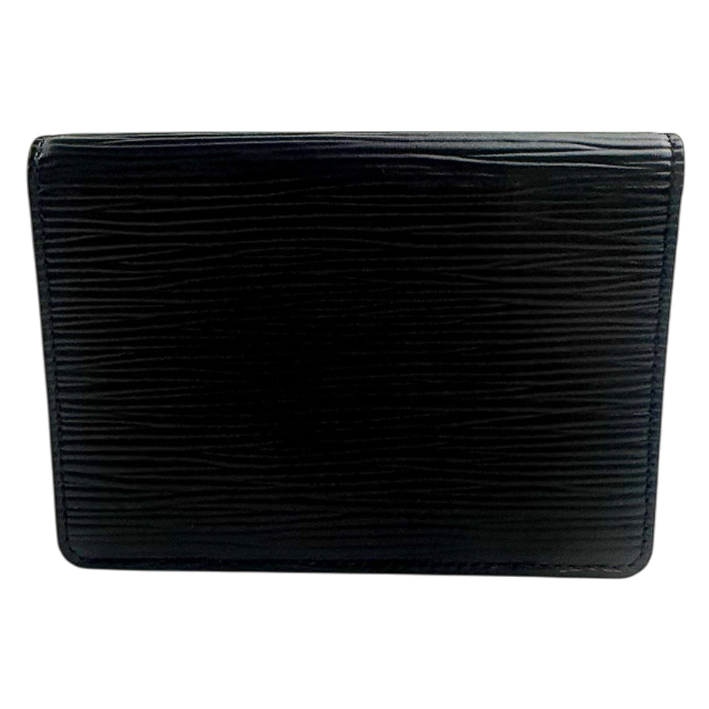 LOUIS VUITTON Black Leather Epi Passport Holder LHQ1318