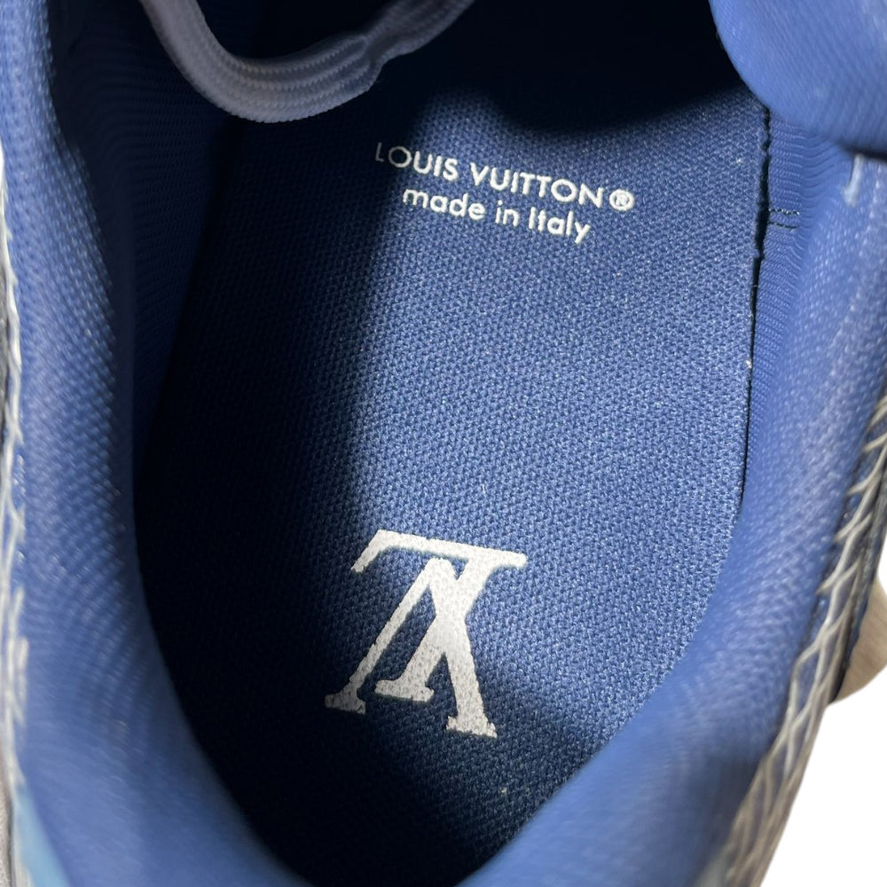 LOUIS VUITTON Run Away Turnschuhe Blau Navy Wildleder Größe 7 UK LHQ132