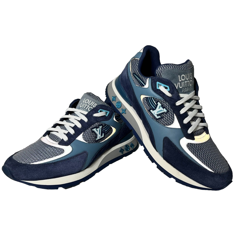 LOUIS VUITTON Run Away Scarpe da ginnastica in pelle scamosciata blu navy Taglia 7 UK LHQ132