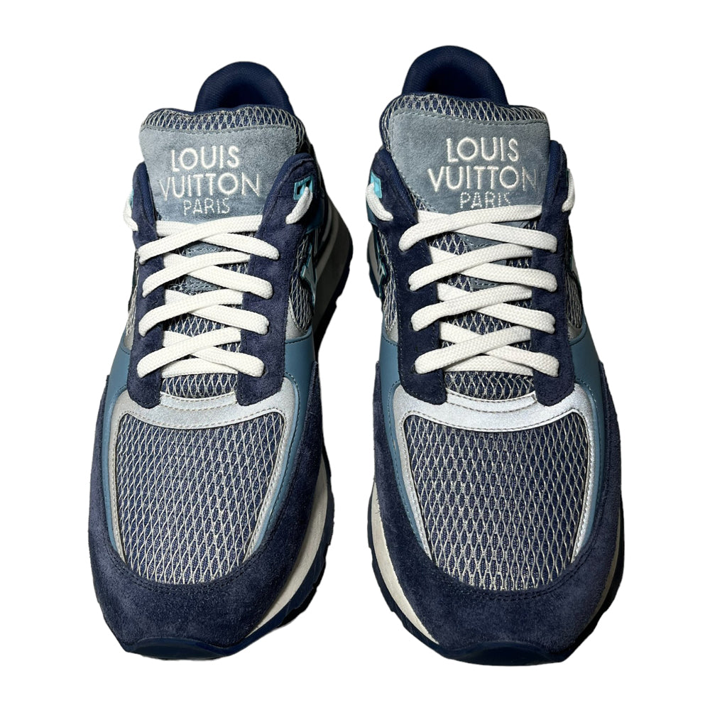 LOUIS VUITTON Run Away Turnschuhe Blau Navy Wildleder Größe 7 UK LHQ132