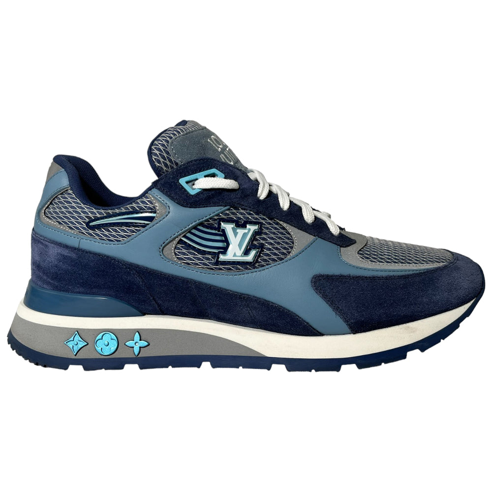 LOUIS VUITTON Run Away Scarpe da ginnastica in pelle scamosciata blu navy Taglia 7 UK LHQ132