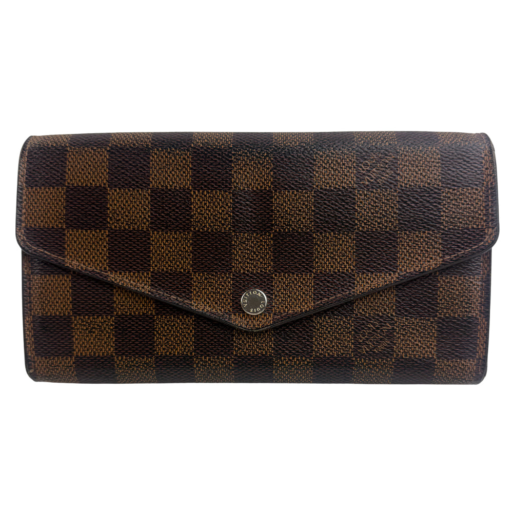 LOUIS VUITTON Damier Ebene Sarah Ebene Purse Wallet LHQ1323