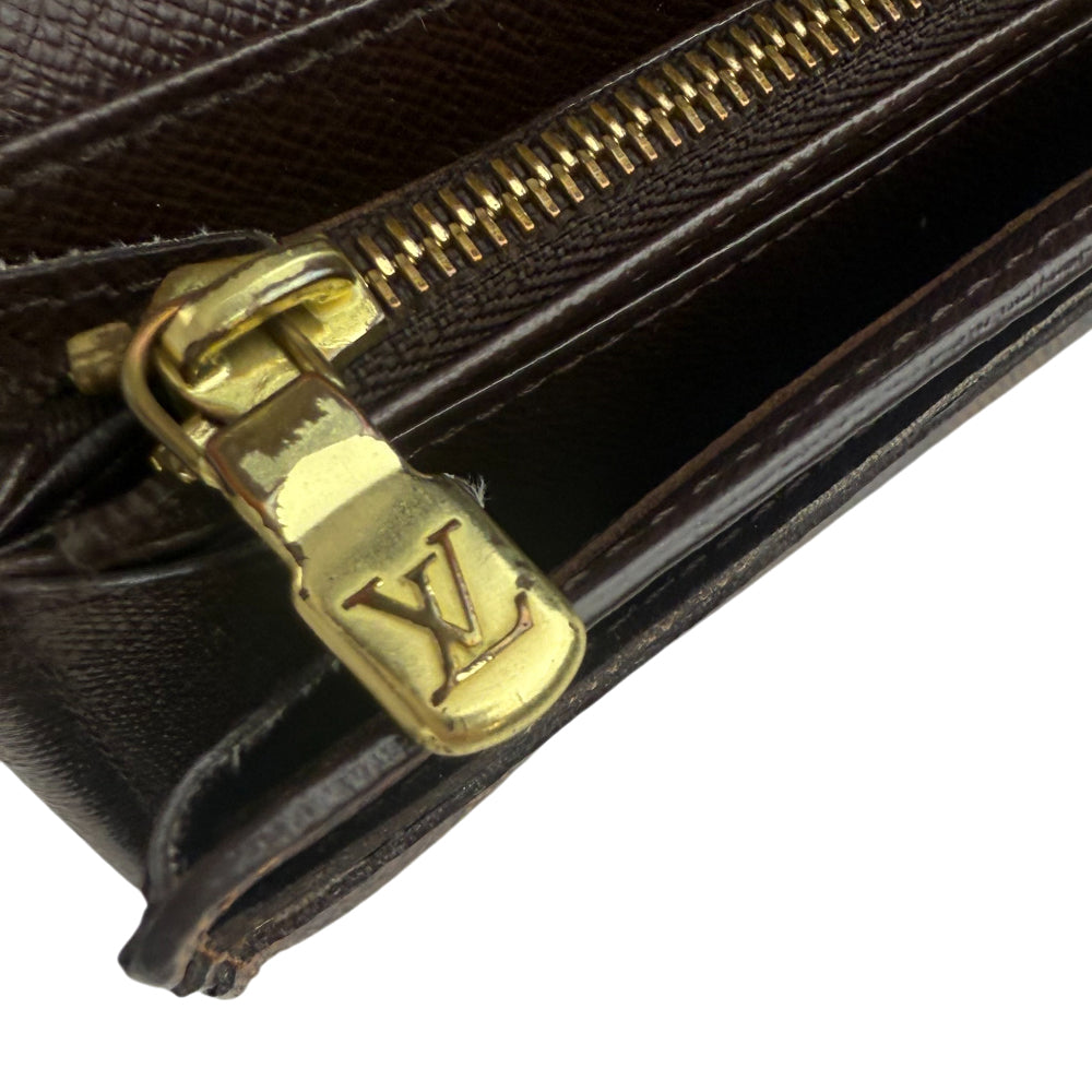 LOUIS VUITTON Damier Ebene Sarah Ebene Purse Wallet LHQ1323