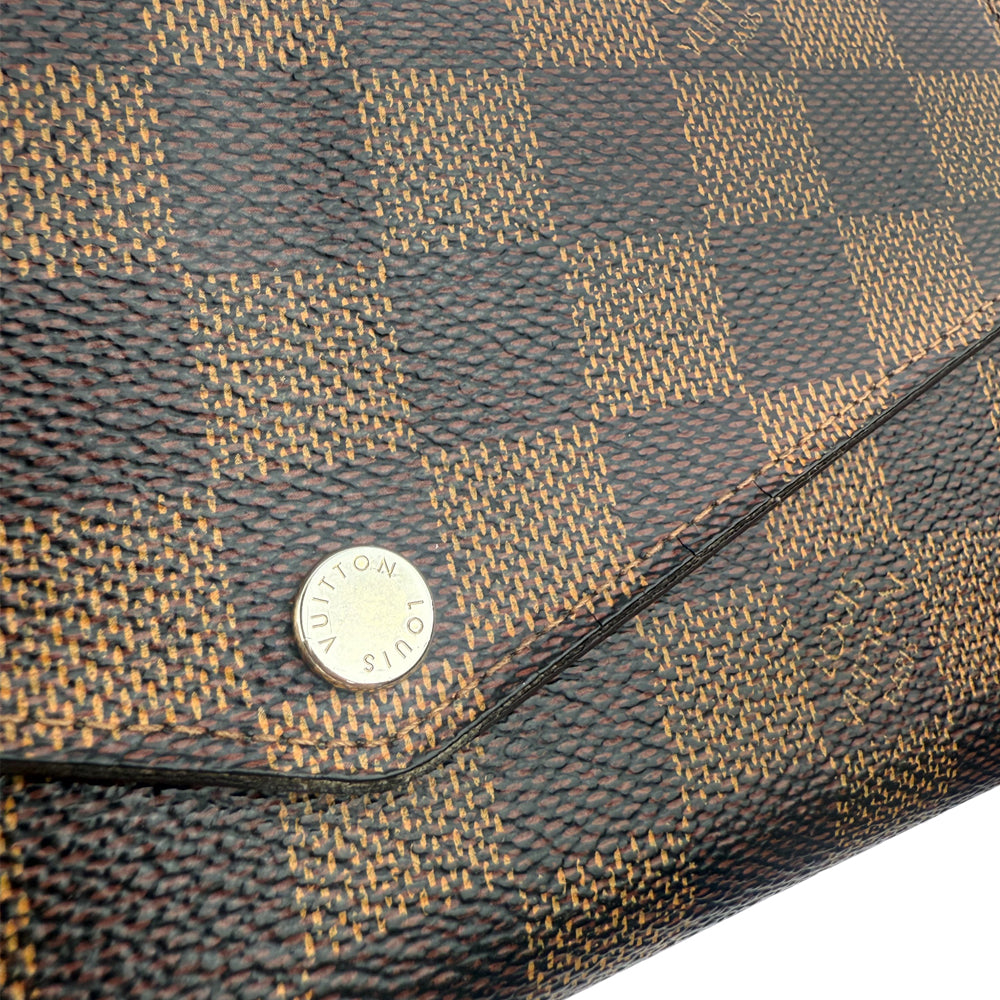 LOUIS VUITTON Damier Ebene Sarah Ebene Purse Wallet LHQ1323