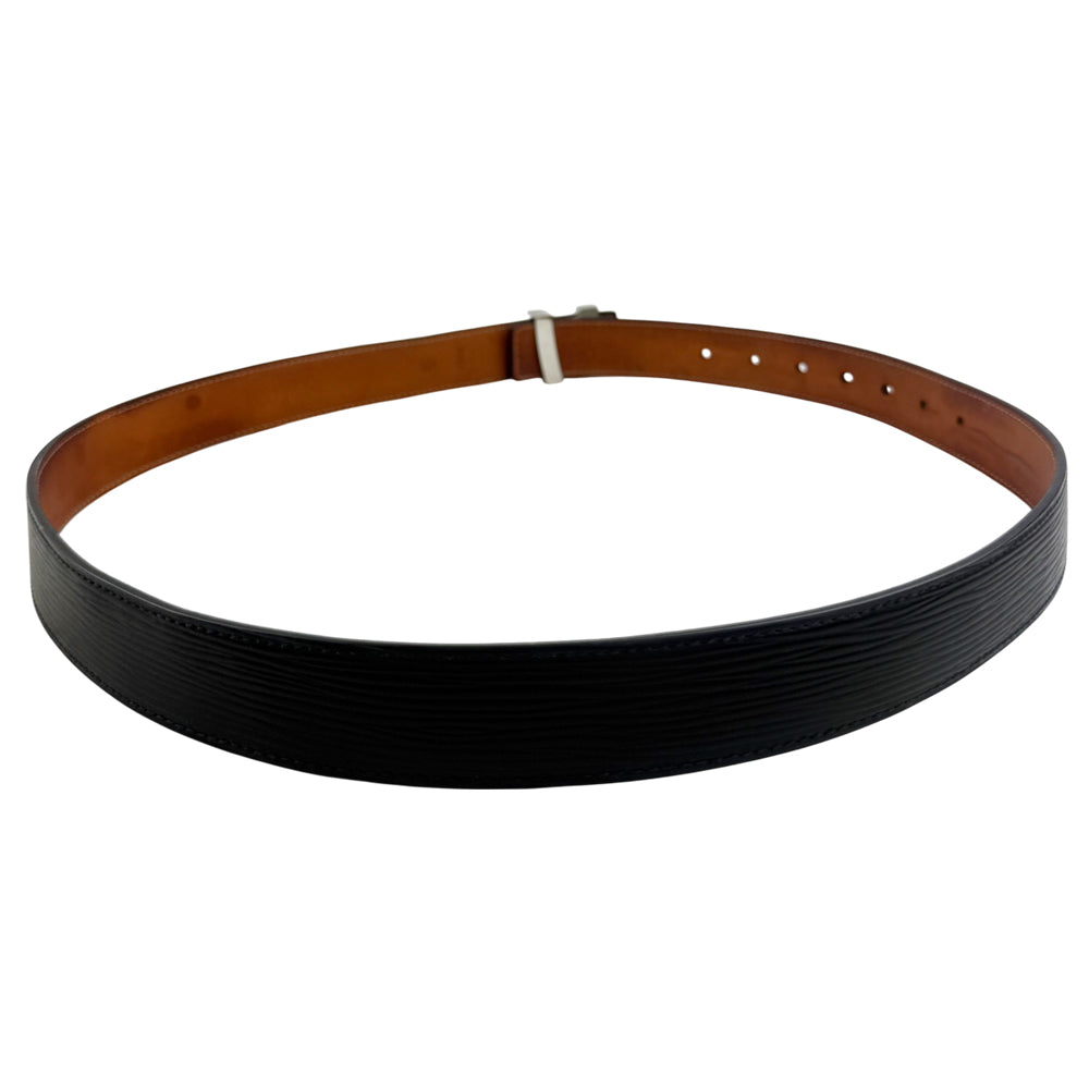 LOUIS VUITTON Epi Centur Initial Black Leather Mens Belt Sz 34-36 LHQ1332