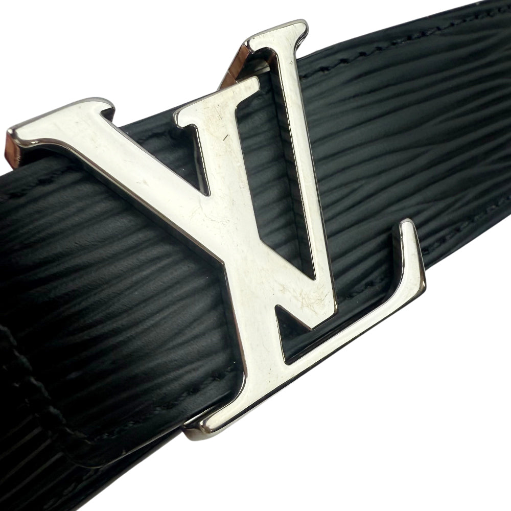 LOUIS VUITTON Epi Centur Initial Black Leather Mens Belt Sz 34-36 LHQ1332