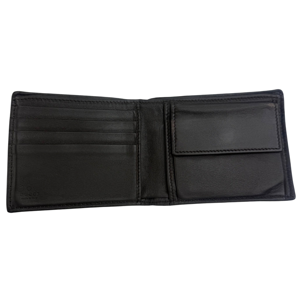GUCCI Guccissima Dark Brown Leather Bifold Wallet With Box LHQ1333