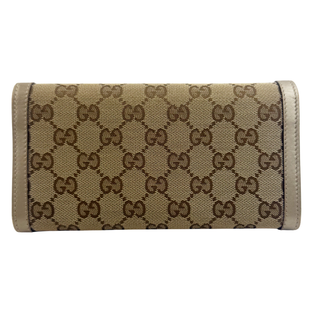GUCCI GG Supreme Canvas & Leather Long Purse LHQ1334