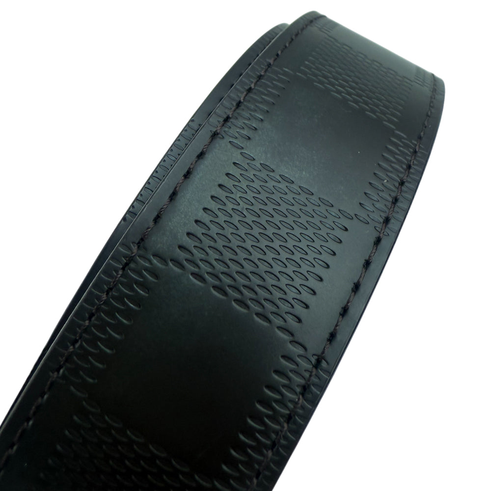 LOUIS VUITTON Damier Graphite Brown Leather Belt Size 42" LHQ1335