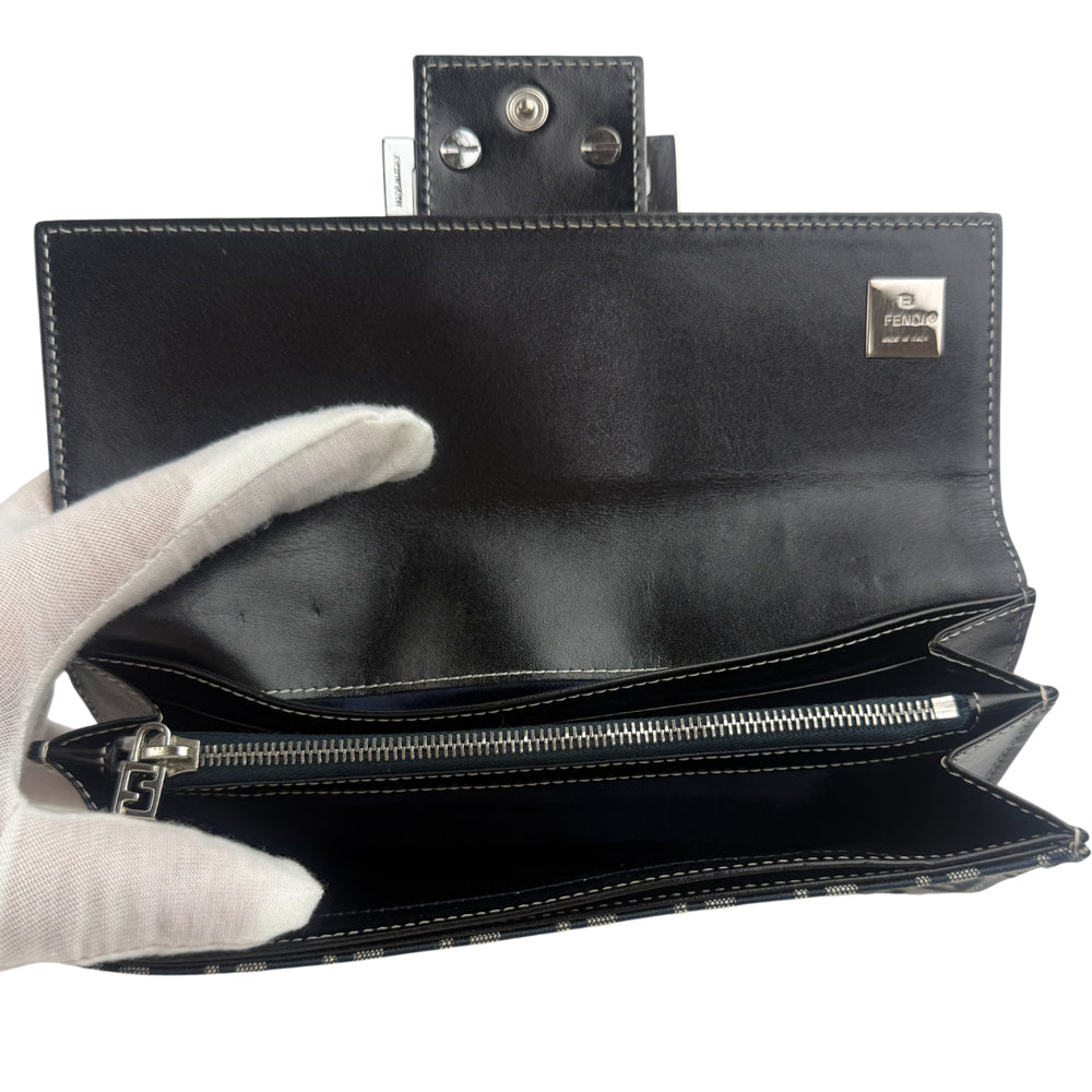 FENDI Zucca Canvas & Leather Long Purse LHQ1337