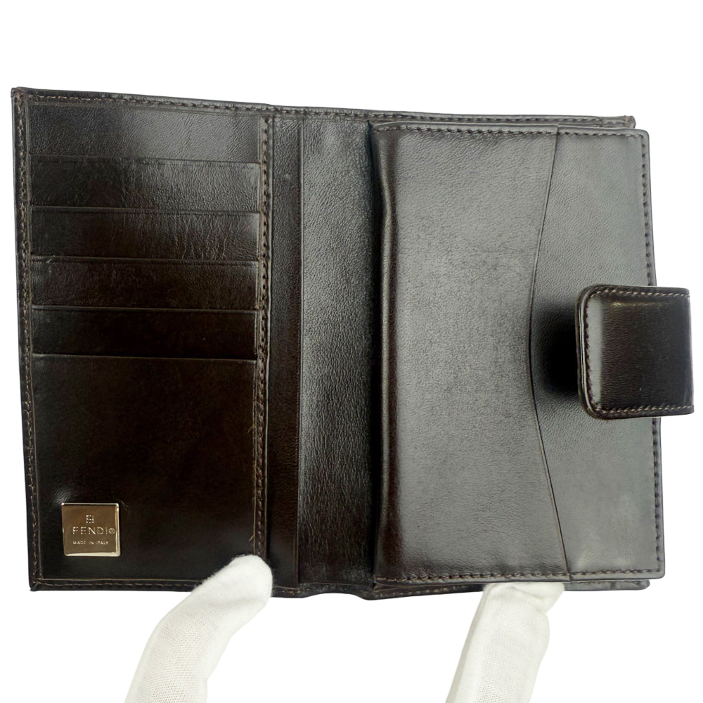 FENDI Zucca Canvas & Leather Bifold Wallet With Box LHQ1341