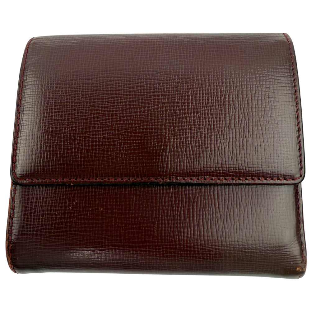 CARTIER Must Line Leather BiFold Wallet Purse Bordeaux LHQ1346