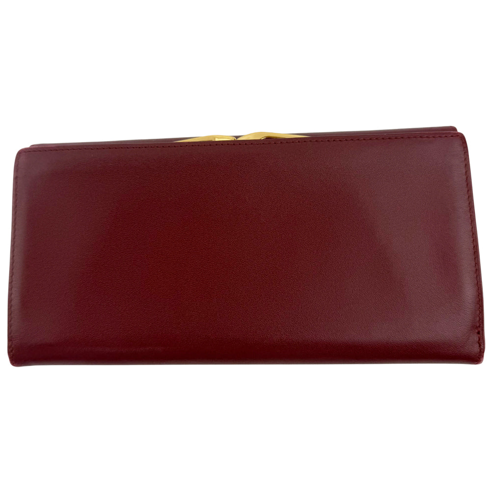 CARTIER Must Line Leather Long Purse Bordeaux LHQ1351