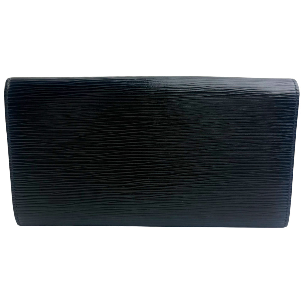LOUIS VUITTON Sarah Epi Black Leather Long Purse LHQ1356
