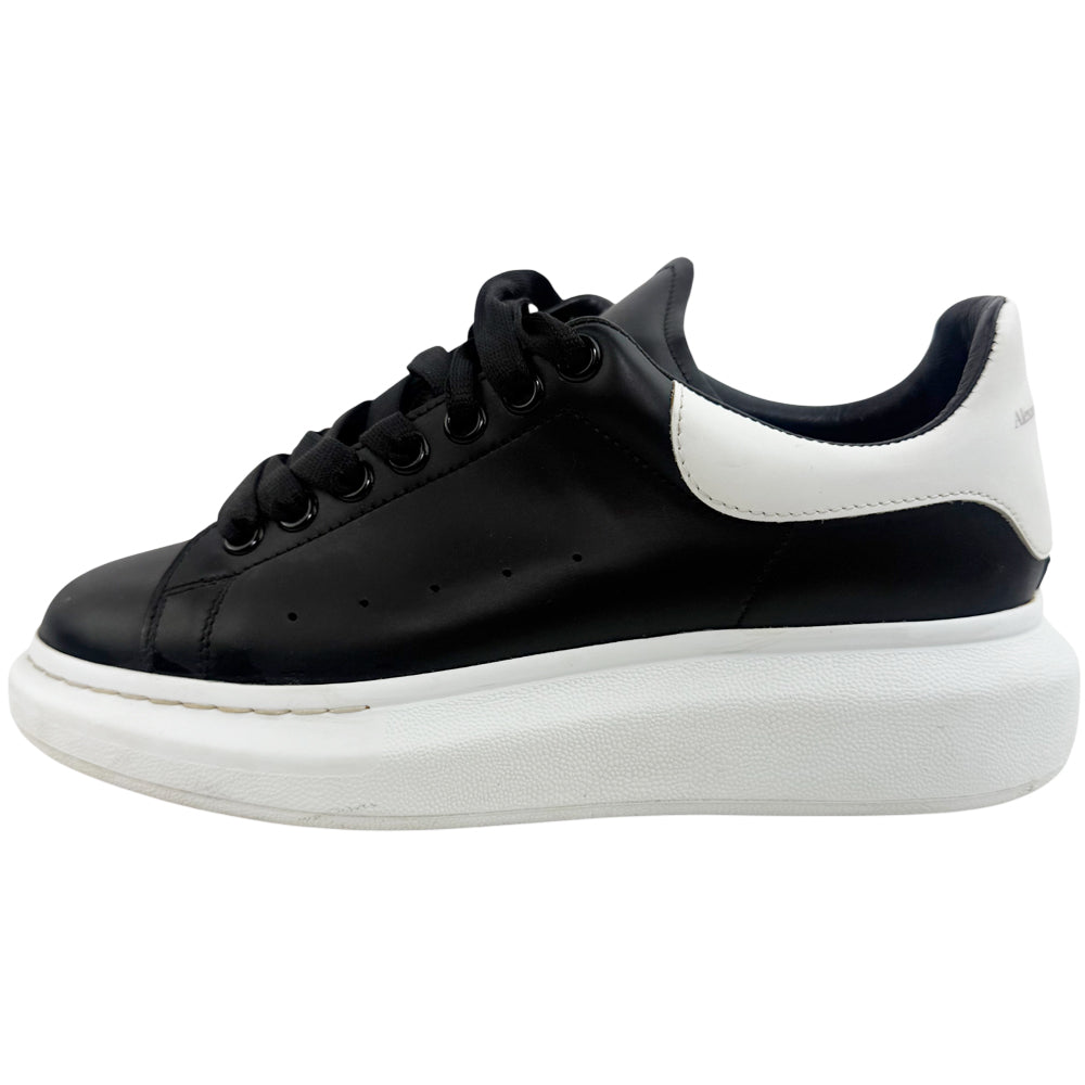 ALEXANDER MCQUEEN Black & White Leather Trainers Size 6 LHQ1358