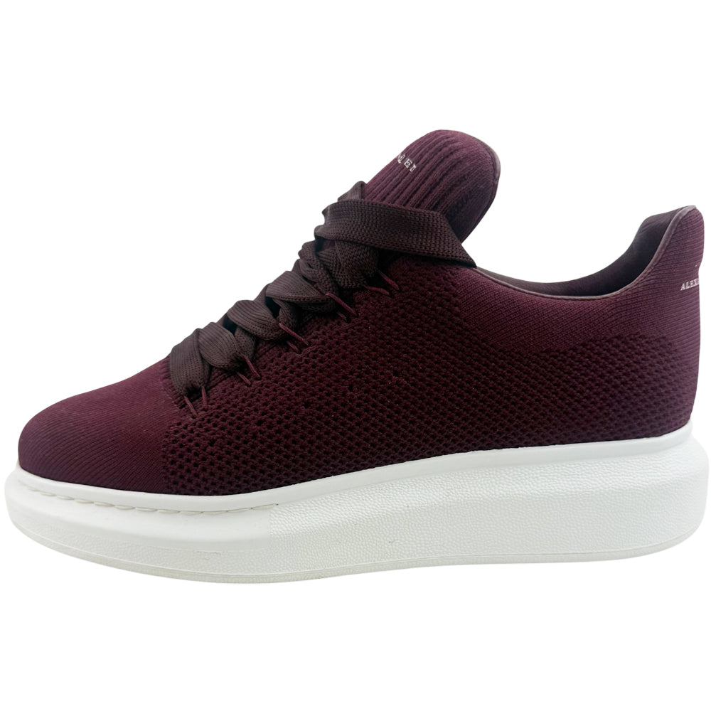 ALEXANDER MCQUEEN Burgundy & White Canvas Trainers Size 6 LHQ1359
