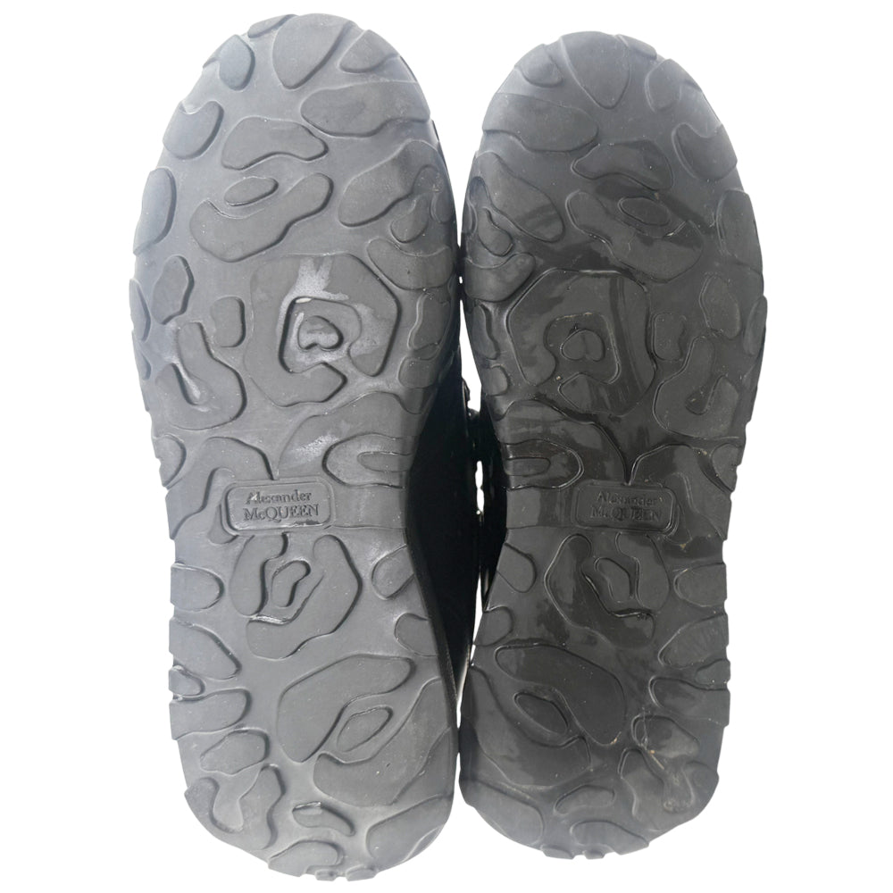 ALEXANDER McQUEEN Black Leather Court Trainers Size 6 LHQ1360