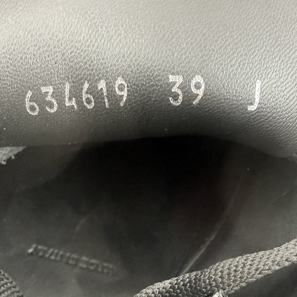 ALEXANDER McQUEEN Black Leather Court Trainers Size 6 LHQ1360